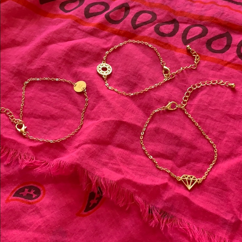 Gold tone bracelets